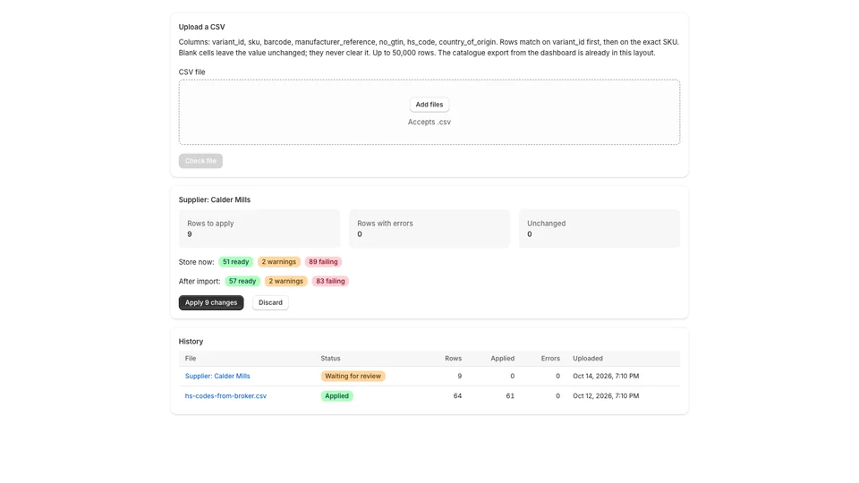 Pidwise: Supplier references waiting for review