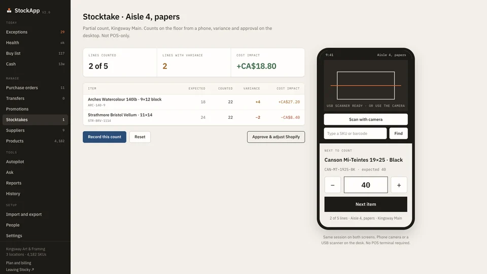 StockApp: A stocktake on desktop and phone together